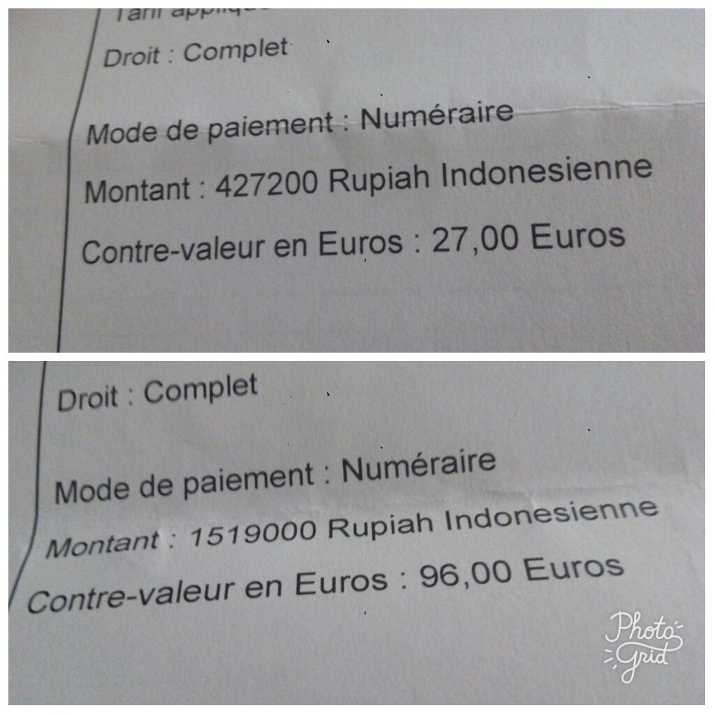 Biaya pembuatan paspor Perancis.Atas: biaya paspor anak2,bawah: biaya paspor dewasa. Lumayan mihil yaa..