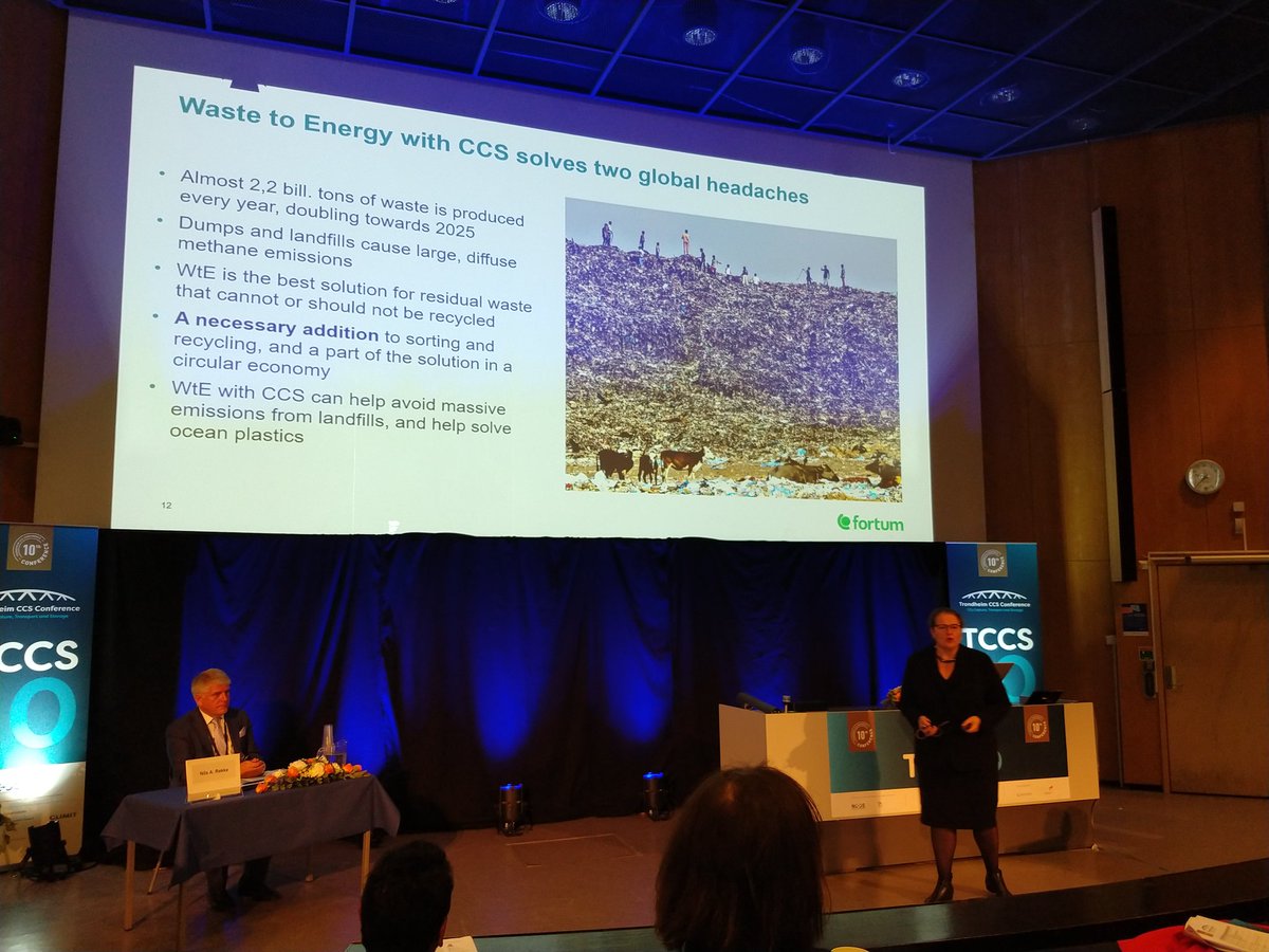 CO2_DAY's tweet photo. Waste to energy and #ccs in addition to recycling is needed to avoid landfill and #oceanplastic, @LStubholt @FortumNorge #klemetstrud #tccs10. Join the change! https://t.co/t424in61Pw