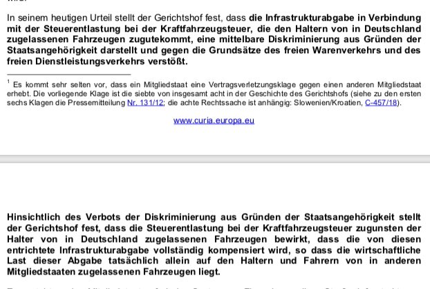 Das EU-Recht lässt sich halt nicht unbegrenzt verarschen: Deutschlands PKW-Maut ist rechtswidrig