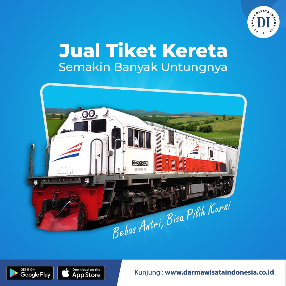 darmawisata's tweet photo. Jual tiket kereta api lebih untung, bebas antri, dan bisa pilih kursi sendiri. Yuk tingkatkan transaksi penjualan kereta api, login sekarang dan raih langsung keuntungannya.

Cek harga tiket kereta api: https://t.co/Ti6acu8K0m https://t.co/aP0HoaXiD5