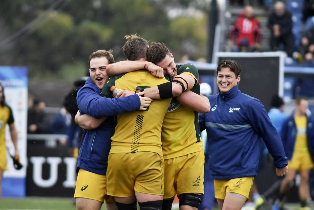 The #JuniorWallabies have overcome wet conditions and a second red card in as many matches to storm into the Final of the U20 World Championship with a 34 -13 victory over hosts Argentina.

READ: australia.rugby/news/2019/06/1…