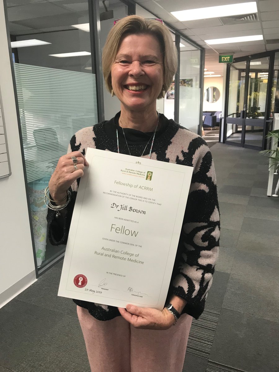 GPEx's Medical Educator Dr Jill Benson received her FACRRM certificate today! An amazing achievement, congratulations Jill! 

#FACRRM #GPEx #Fellowship #Congratulations