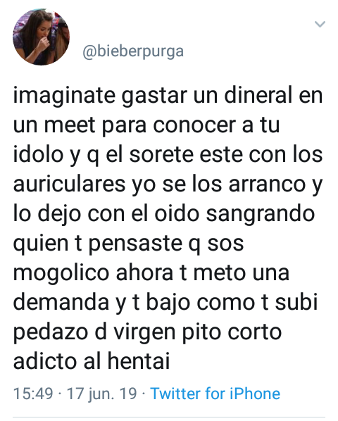 adia2021's tweet photo. Y estas son las arpias!!! Que van apoyando ese tipo de comentarios y despues dicen q solo es SARCASMO?  A simple vista se nota que esto no es  sacasmo!!!  Y lo peor, ellas  lo hacen por ARDIDAS!!!  Nesecitadas  de afecto!!! https://t.co/36rWmZHqsZ