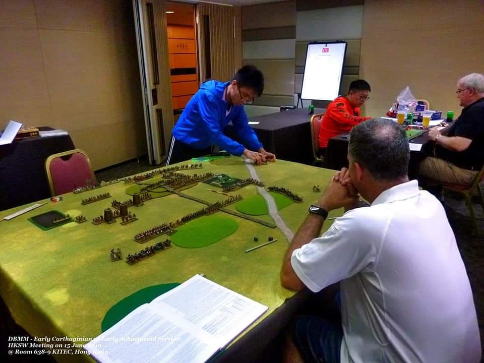 christop_chu's tweet photo. 5 DBMM from Book 1-4 were played at the HKSW meeting on 15, June 2019 at KITEC, HK.The match up are : Carthaginian vs Achaemenid Persian /Later Sargonid Assyrian vs Skythian/Late Imperial Roman vs Koguryo/Thematic Byzantine vs Middle Imperial Roman &amp; Medieval German vs Ottoman https://t.co/fYa39eJqDv