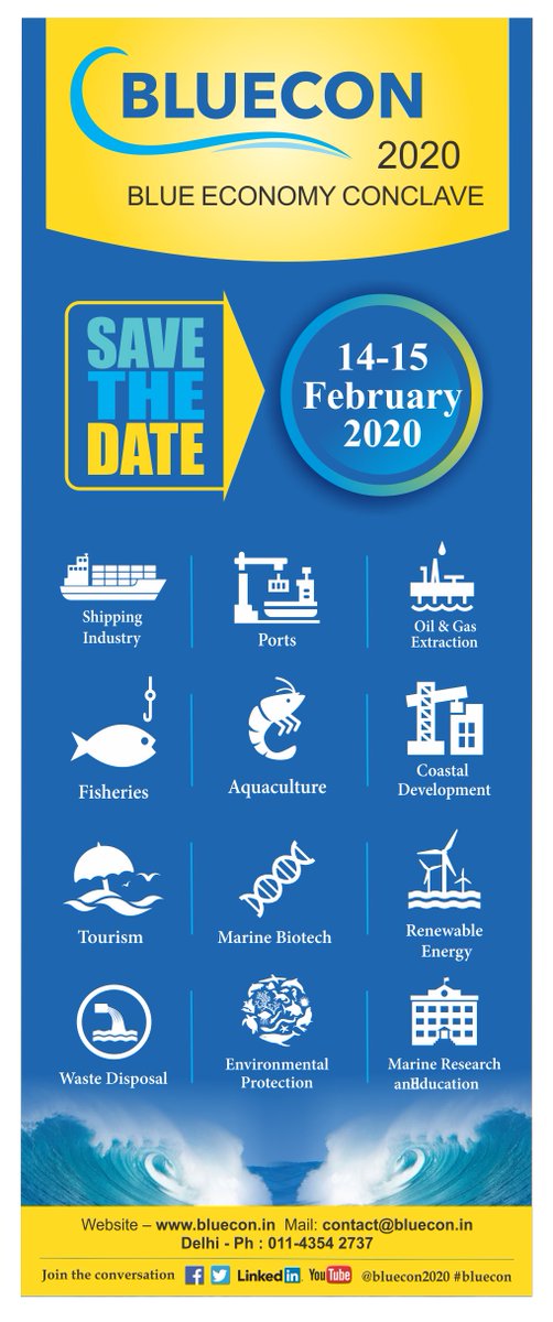 blueconindia's tweet photo. #bluecon2020 #blueeconomy #shippingindustry #ports #fisheries #aquaculture #tourism #marinelife #team #renewable #indianocean #coastaldevelopment #marinebiotech #wastedisposal #environmentalprotection #research #education https://t.co/jHxxoqSTUK