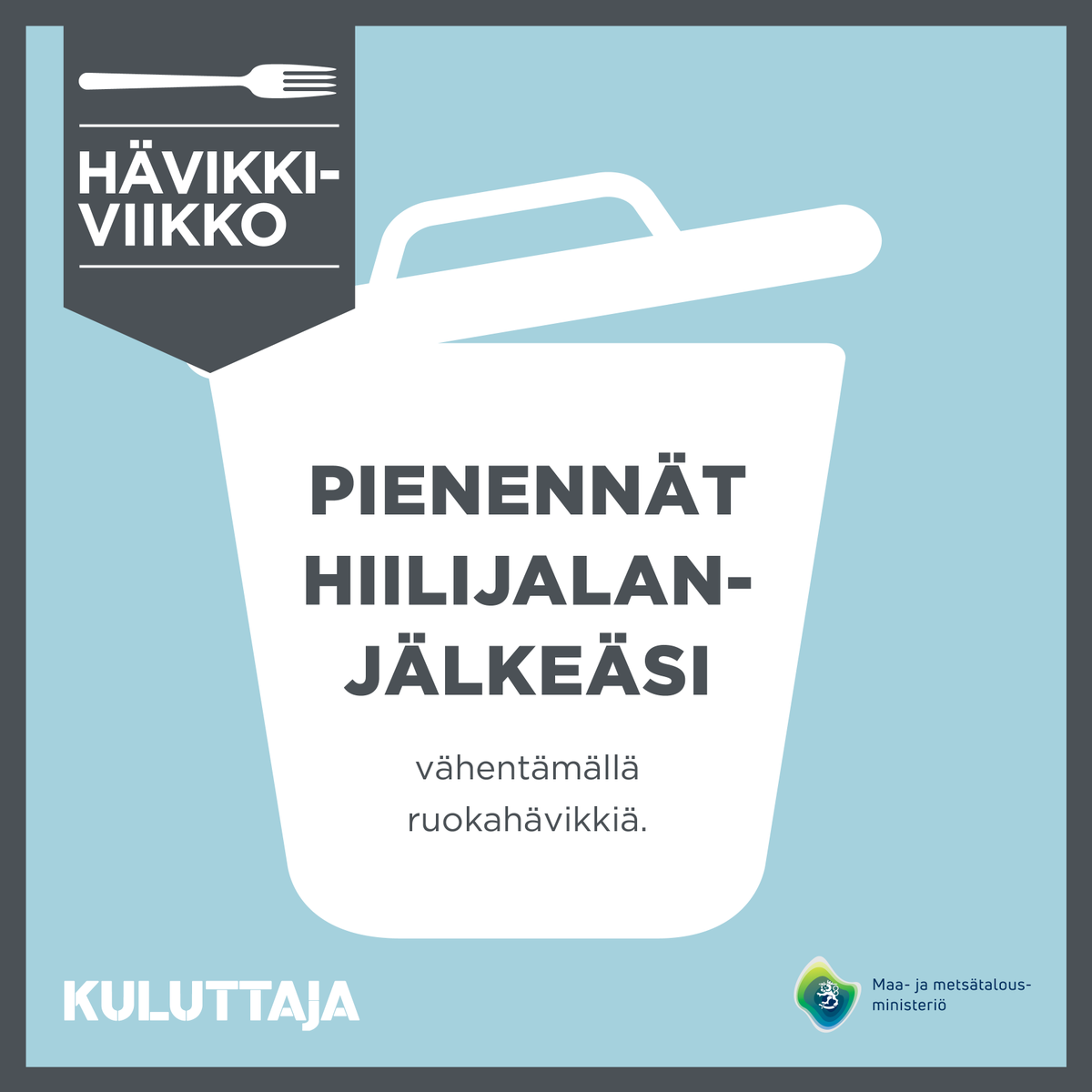 Havikkiviikko's tweet photo. Hävikkiviikon 2019 erityisenä teemana on ruokahävikin ilmastovaikutukset. Tutkimusten mukaan kaikesta kulutuksen aiheuttamasta ympäristökuormasta noin kolmannes syntyy ruuasta. Ruokahävikin vähentäminen on helppo tapa pienentää omaa hiilijalanjälkeä. #hävikkiviikko #ruokahävikki https://t.co/ydHAVQNjcN