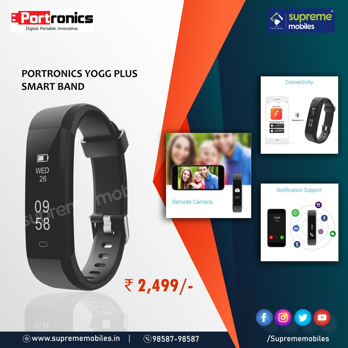 portronics fitness band yogg