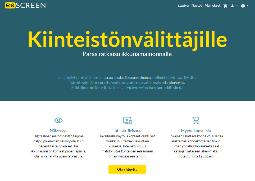 eeScreenCom's tweet image. Ländäriä #kiinteistönvälitys -yrityksille: eescreen.com/fi/landing_rea…

Lisää sisältöä kaipaa. Mitähän kysymyksiä kiinteistänvälittäjille herää?
- Kuinka sisältöä hallitaan?
- Saako tilastoja käytöstä?
- Näyttölaitteen hankinta?