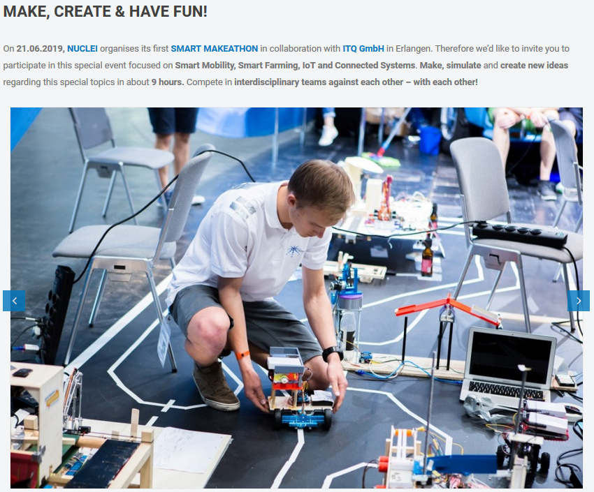 NUCLEI_project's tweet photo. QUICK REMINDER FOR OUR UPCOMING #SMART #MAKEATHON 🗣️⏱️

It'll happen this weekend so be fast and register right now: https://t.co/zIFVHv9L8N !! We are looking forward to you!

#IoT #EU #Project #SmartTech #Technologies #Industry40 #Manufacturing #Erlangen https://t.co/VoBEA7m8hS
