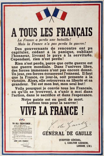 #18Juin : L'espérance doit-elle disparaître ? La défaite est-elle définitive ? Non !

Croyez-moi, rien n'est perdu pour la France. Les mêmes moyens qui nous ont vaincus peuvent faire venir un jour la victoire.

Appel du 18 juin - Général de Gaulle