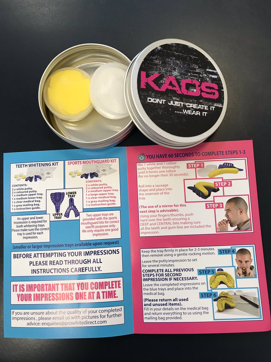 kaossports's tweet photo. Our kits come with everything you need to create your perfect custom mouthguards. https://t.co/aOYufu7uPF