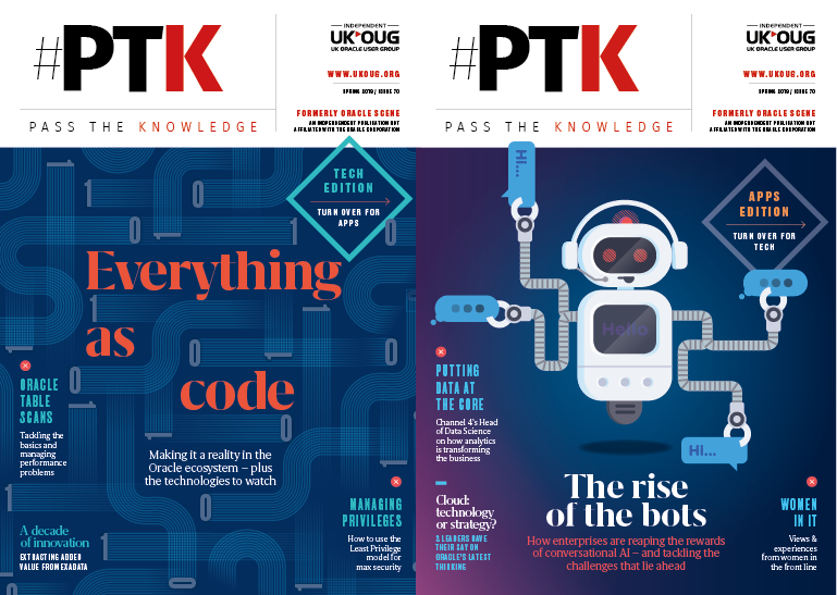 UKOUG's tweet image. Submit an article for our new look magazine #PTK, formerly known as #OracleScene. We want your expertise and our members want to hear from you, get submitting! Deadline: 25 June bit.ly/2F85STh