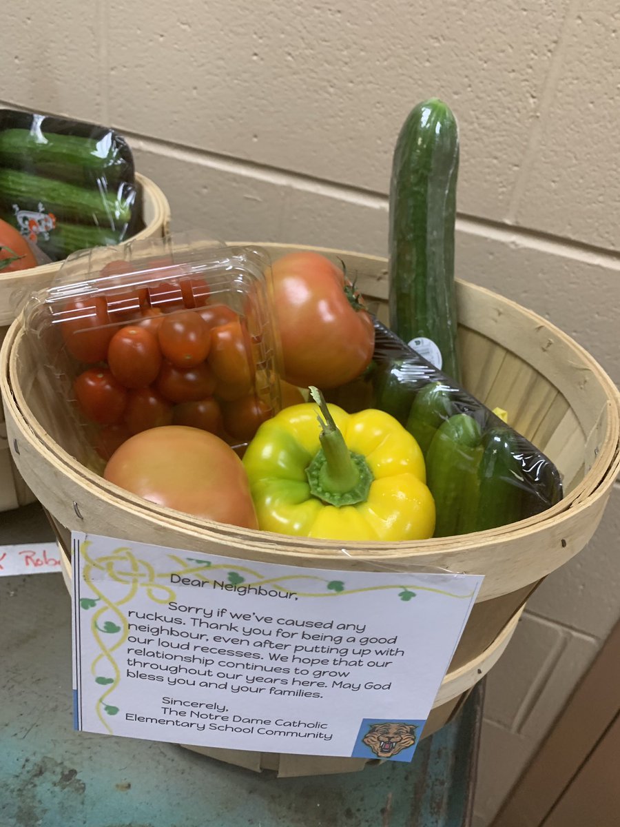 gurllikeyou's tweet photo. Notre Dame School
@notredwindsor
Notre Dame Catholic school gives back - baskets of produce given to our backyard school playground neighbours for being so kind throughout the years! Gr 8 students designed our tags. #randomactskindness #catholic #giveaway #proudprincipal https://t.co/HcnUVc96hb