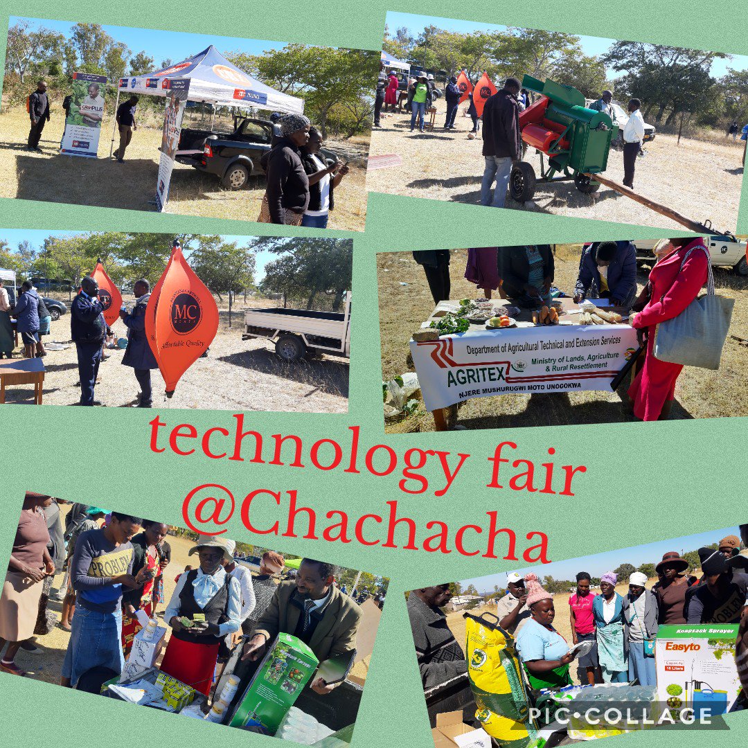 Happening now at Chachacha in Shurugwi, technology fair aimed at showcasing technologies prmtd by <a href="/LFSPZim/">LFSPZim</a> <a href="/faosfsafrica/">FAO Subregional Office for Southern Africa</a> @WHHZimbabwe <a href="/PalladiumImpact/">Palladium</a> <a href="/apt_zimbabwe/">APT_Zimbabwe</a> <a href="/grmzimbabwe/">GRM Zimbabwe</a> farmers buying inputs and getting more info on accessing loans frm FIs 2 purchase varied technologies