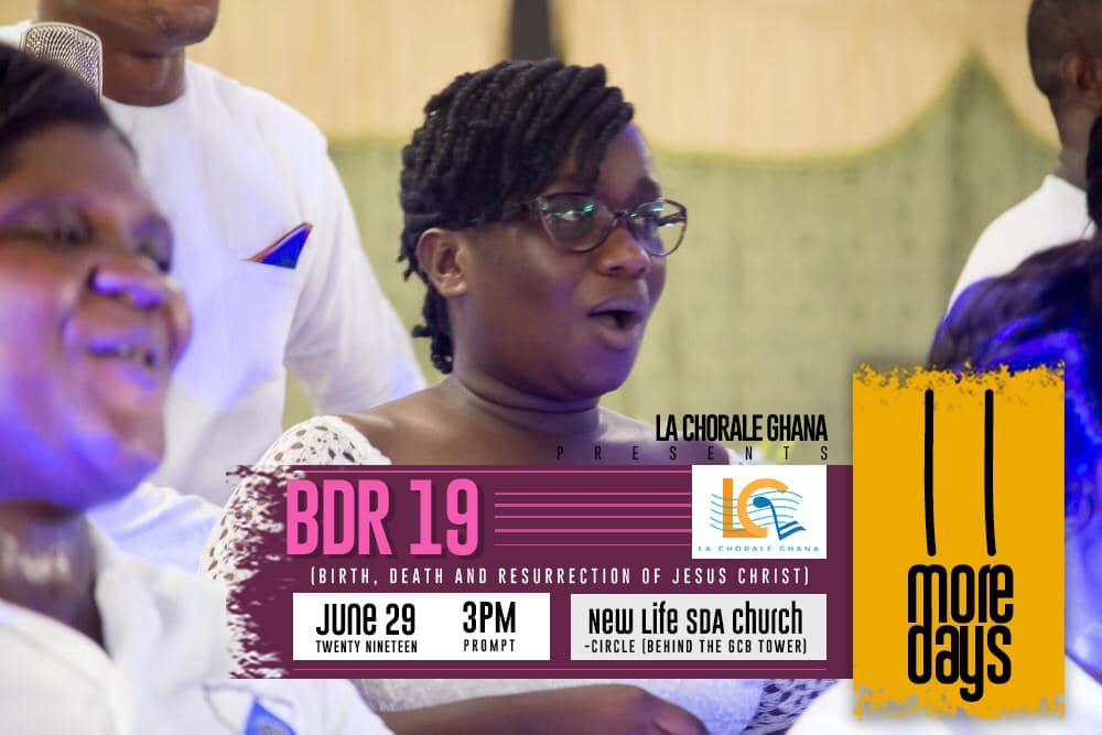 LachoraleGhana's tweet photo. 11 days left #BDR19
@k_sarkk @kwaku_kiki @ComedianOB @pastorjoe4 @quo_ffy @atobrahasiamah @symphonials https://t.co/VAKO5u6EzM