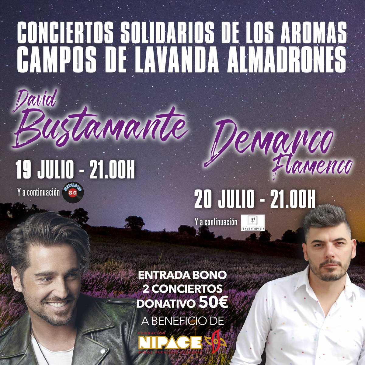 📣 ATENCIÓN: para que no os perdáis detalle de los 'Conciertos Solidarios de los Aromas', hemos creado esta fan page de FB específica (clica): bit.ly/2FjE9z3

🔸 Con <a href="/David_Busta/">Bustamante</a> y <a href="/Demarcoflamenco/">Demarco Flamenco</a>
🔸 Fechas: 19 y 20 de julio
🔸 Compra entradas: bit.ly/2VnbJO1