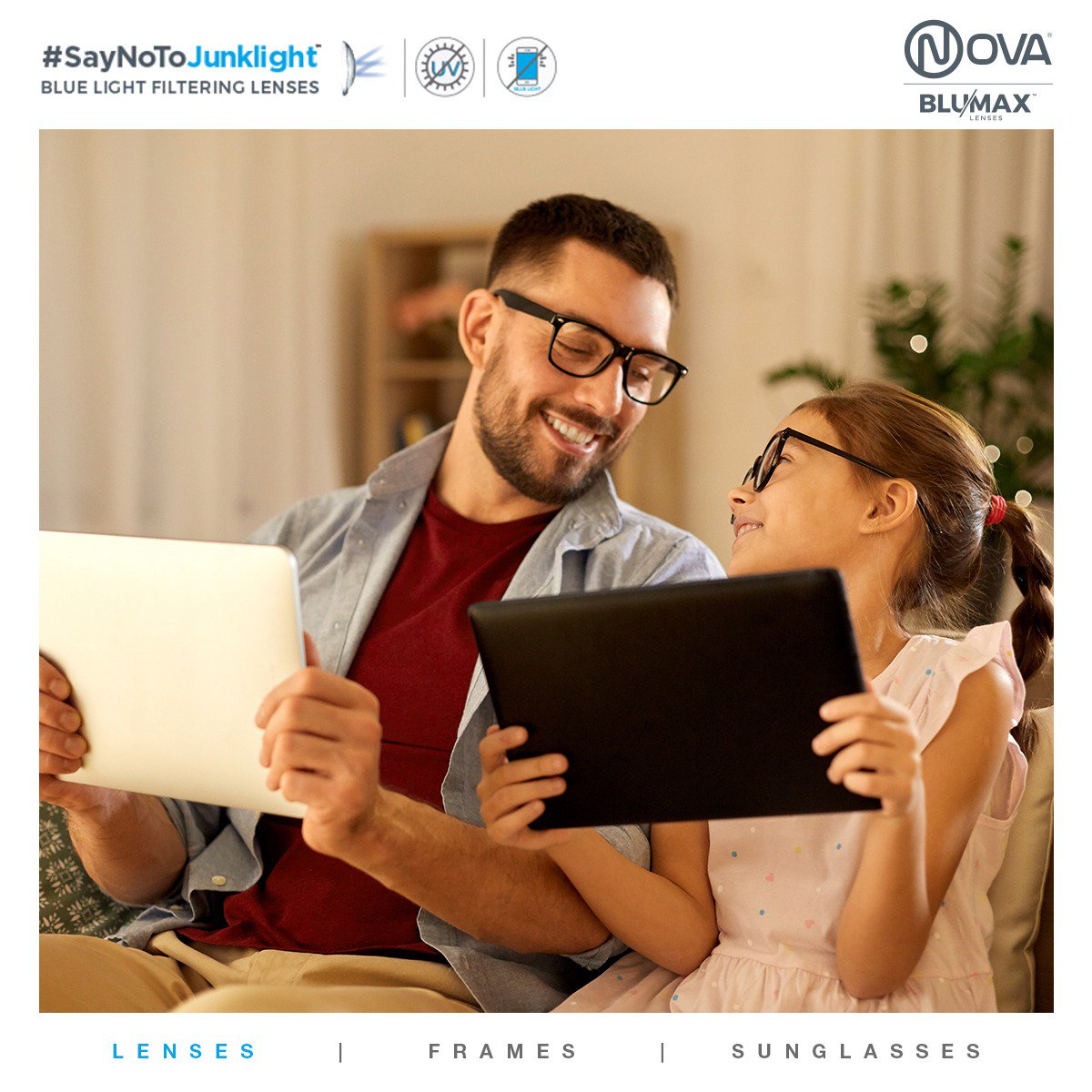 Nova_Eyewear's tweet photo. Now, increased exposure to blue light should no longer be a concern! With #Nova #Blumax lenses you can finally stop worrying about harmful blue light emitted from your digital devices. Available at any leading eyewear store.
#VisionMeetsFashion #SayNoToJunkLight #NovaEyewear https://t.co/dyVfKNjxpv