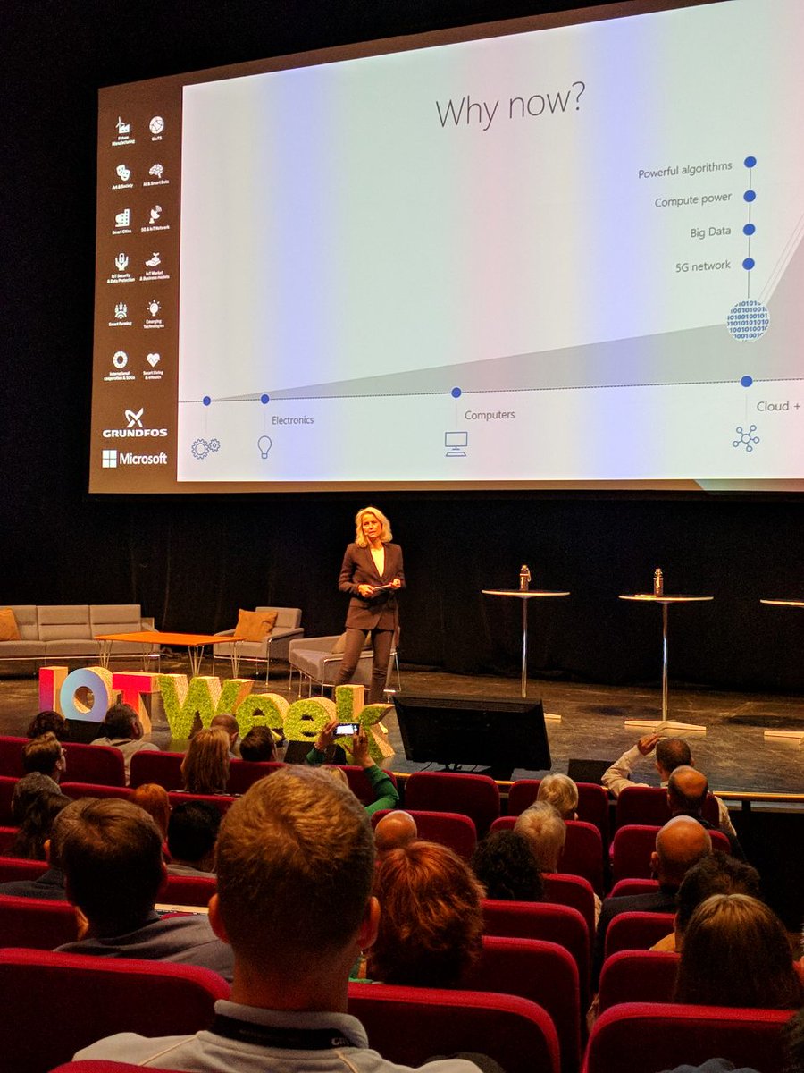 IoT_Forum's tweet photo. #IoTWeek2019 event partners #MicrosoftDK & @grundfos join the opening stage represented by their CEOs -Marianne Dahl Steensen and Mads Nipper. They discuss exponential technologies, ethics and values, ecosystems and partnerships, and how all of it can be used to achieve the SDGs. https://t.co/sJF5ZyoSkU