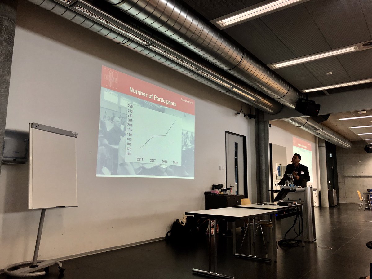 SwissTextConf's tweet photo. Welcome message from @mCieliebak at the opening of the Conference #SwissText2019 #TextAnalytics #NLP #ZHAW #Switzerland https://t.co/qznZiK0yJF