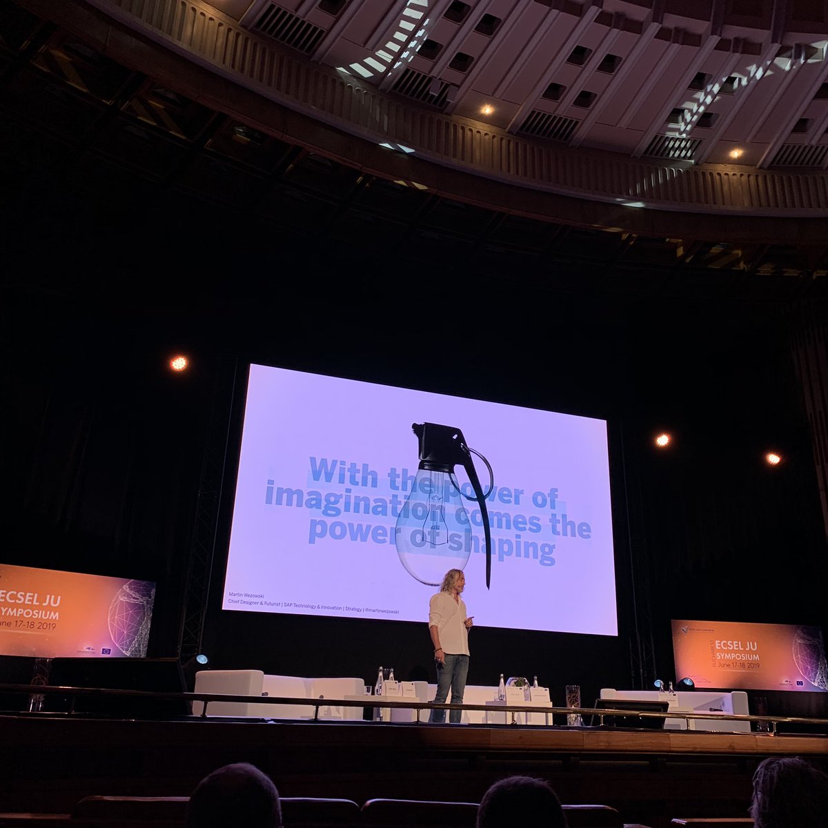 The <a href="/SAP/">SAP</a> Chief Designer and Futurist, <a href="/martinwezowski/">martin wezowski</a>, on stage at #ECSELJUSymposium2019.