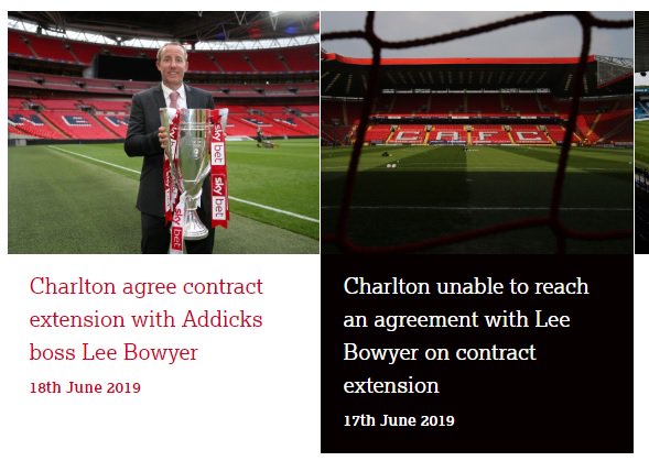 SteveK157DFC's tweet photo. Well these two posts look perfectly normal on the @CAFCofficial website... #CAFC #RDOut #RolandOut #OneLeeBowyer #LeeBowyer https://t.co/LaSgLD1WTP