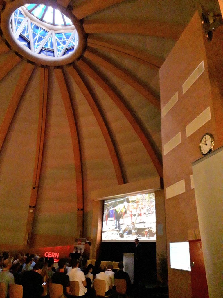 JanineOlariu's tweet photo. Frederic Russo takes the stage to welcome EAM guests at CERN.
#DigitalTransformation #TeamInfor #inforeamsummit https://t.co/cNXG1GWhvB