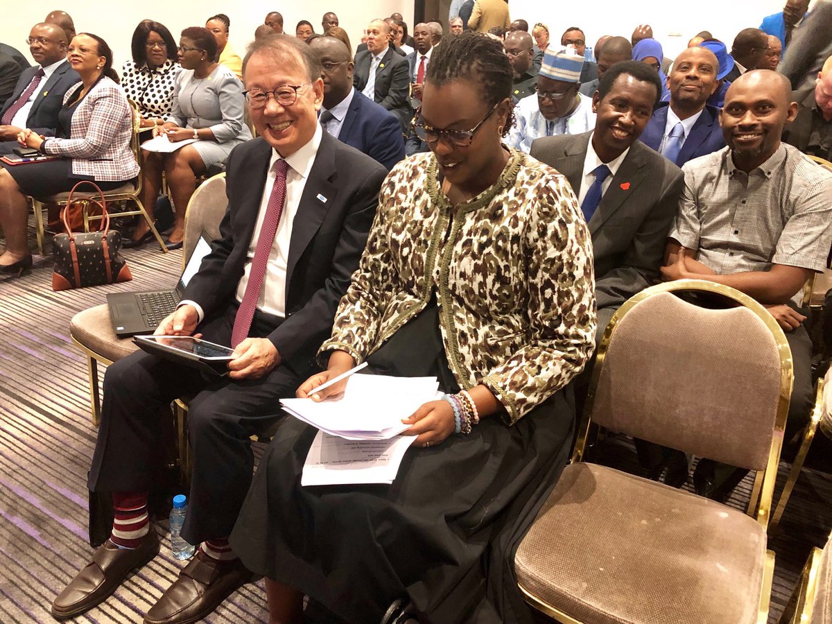 #IFAC President, In-ki Joo, and colleague, Darlene Nzorubara, preparing for IFAC strategy update at the #PAFA Annual General Meeting.