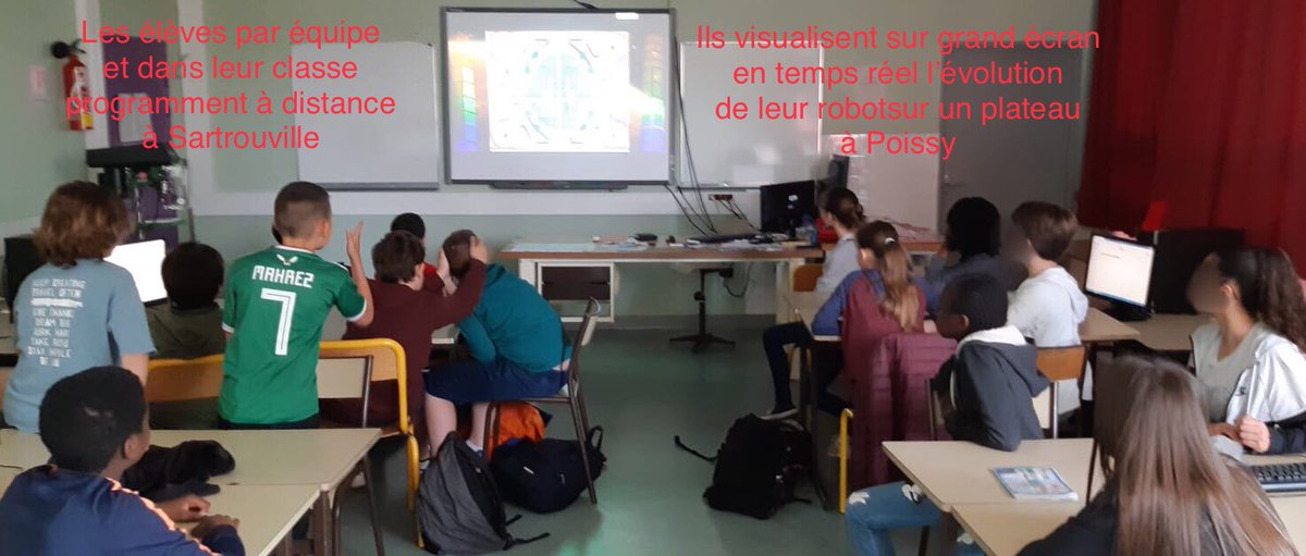 cb_mureaux's tweet photo. Challenge #escapeBot : les élèves de la 6e5 du clg Darius Milhaud à Sartrouville s’affrontent. Quelle équipe mènera son robot à la réussite de sa mission sur Mars ? ... ils devront pour cela programmer à distance et collaborer. Bonne chance à tous ! @DANEVersailles @ThymioII https://t.co/6PAk3omhkJ