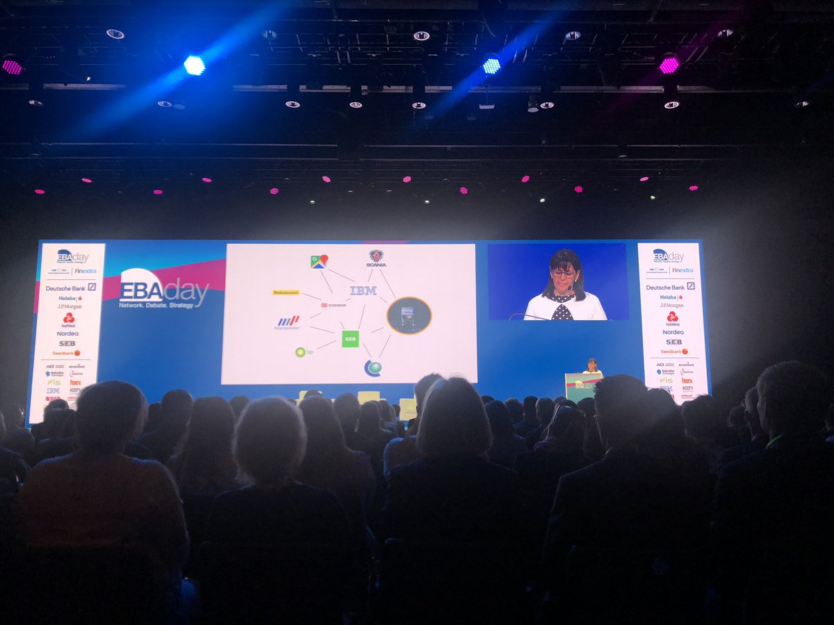 davewpark's tweet photo. Paula Da Silva connects IoT, automotive, trucking, Payments and Virtual Accounts with a future vision.  #ebaday2019 plenary keynote. #Tieto #VAM can help here. https://t.co/faTbrvxMSh