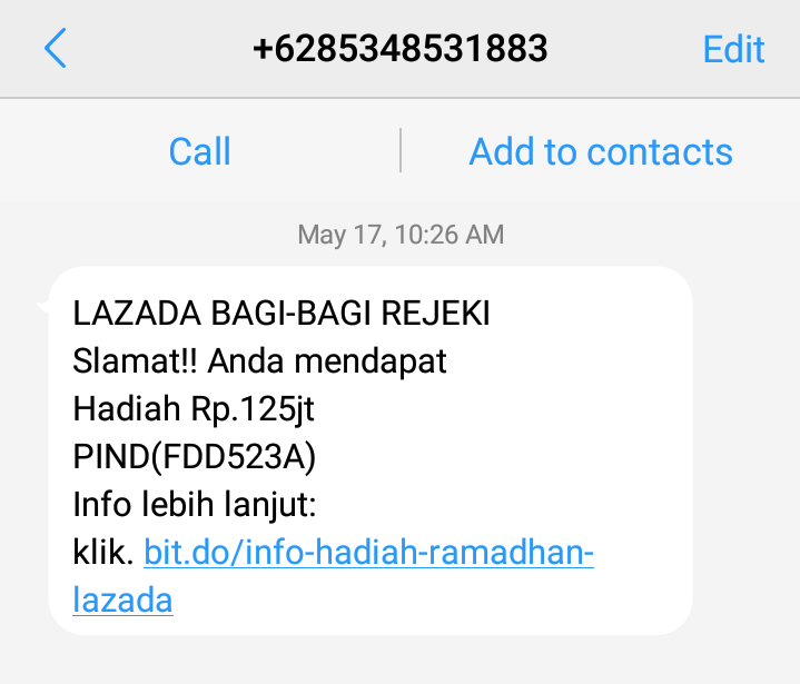 divagathaz's tweet photo. @aduanBRTI tolong diblokir nomor2 yg mengirimkan pesan spam seperti ini https://t.co/Ry3r5hYtNo
