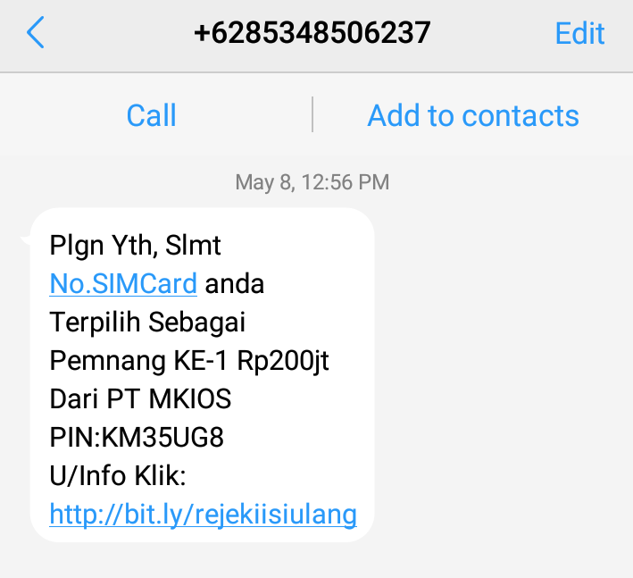 divagathaz's tweet photo. @aduanBRTI tolong diblokir nomor2 yg mengirimkan pesan spam seperti ini https://t.co/Ry3r5hYtNo