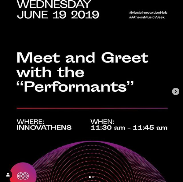 performantsapp's tweet photo. Eλάτε να γνωριστούμε στο Meet and Greet session του @AthensMusicWeek αύριο Τετάρτη 19/6 στις 11:30 στo InnovAthens της Τεχνόπολη #performantsapp #jumpmusicmarket #athensmusicweek https://t.co/qt7rgX3Pya