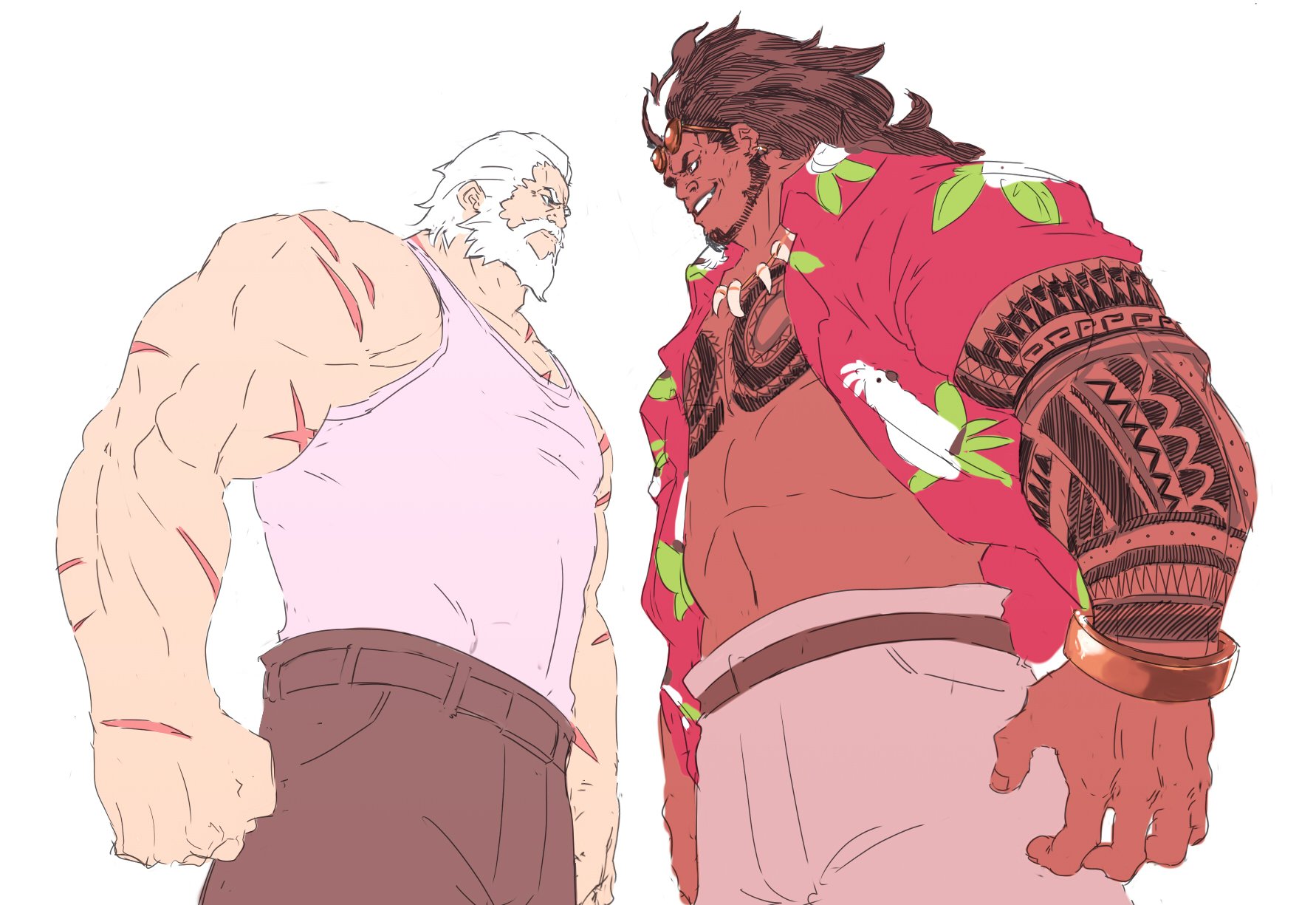 Doodle of Reinhardt and Mauga. 