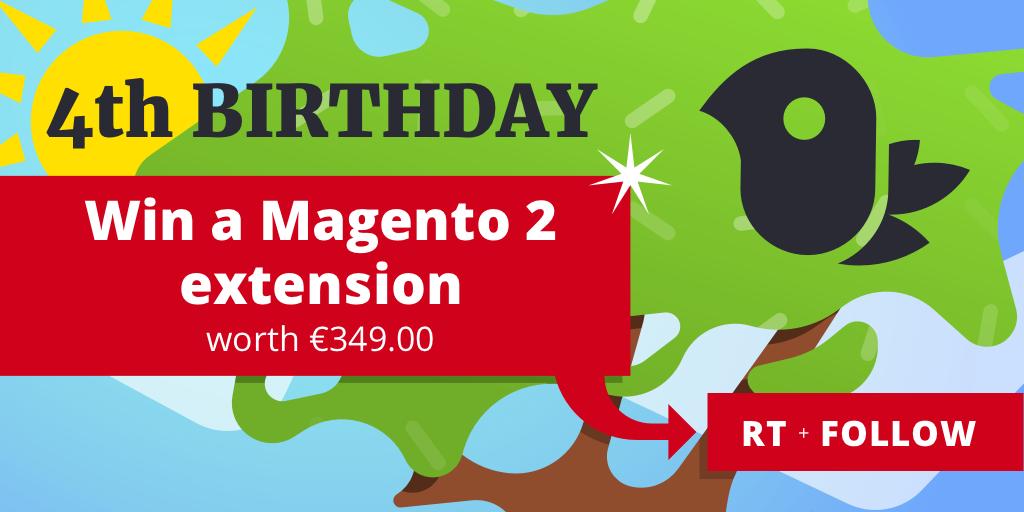 🚀 Birthday #CONTEST 🚀
WIN A 349€ MAGENTO EXTENSION😱

To participate:
☀️Follow <a href="/AgenceBlackbird/">Blackbird Agency</a>
☀️RT this post

On 18/7 the WINNER will be chosen! 📅
Good luck ☘️

#blackbirdagency #anniversary #magento #giveaway #concours #ecommerce