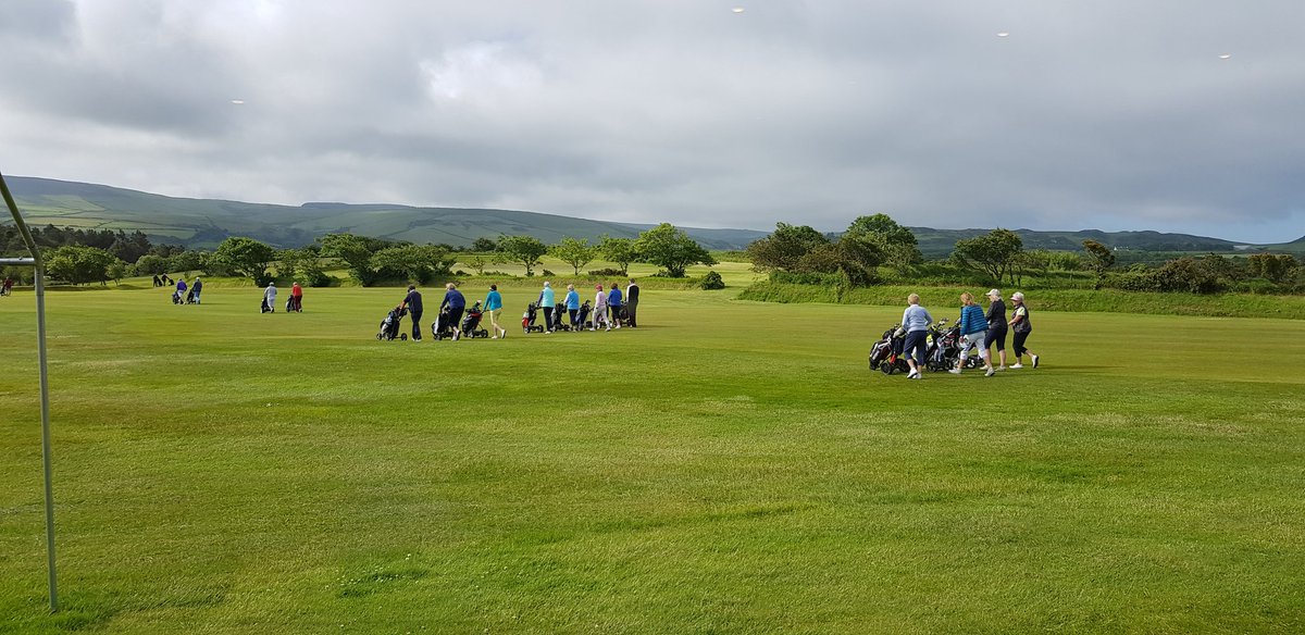 PeelGolfClub's tweet photo. Golf Week - it's the John Sayle Seniors Shotgun individual stableford today and the car park and now the course are very busy. Perfect Peel weather for it. Have a great day everyone  ⛳🏌️‍♀️🏌️‍♂️🌞💚 https://t.co/3zMcHf14ou