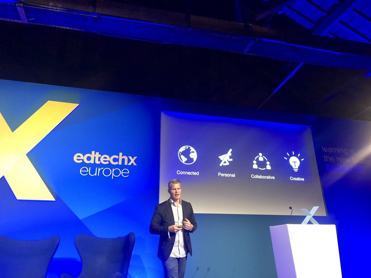 PraeSeributra's tweet photo. It’s exciting to see Apple in action at EdtechX Europe.
A sharing by Dominic  Liechti Director of Worldwide Education Strategy, Apple 
Learning must be connected, personal, collaborative and creative. 

#edtechx19 https://t.co/aEHSMUc2b7