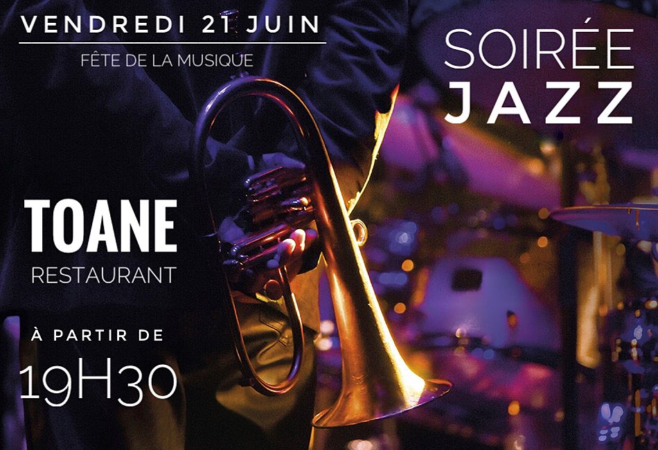 FÊTE DE LA #MUSIQUE 🎶🎷
Vendredi 21 Juin, venez swinguer sur les accords #jazz de l’orchestre de Jacky Boyadjian !
➡️ au #Toane restaurant, à partir de 19h30

PENSEZ À RÉSERVER 😉
Tel : 04 78 57 31 05
Site web : toanerestaurant.fr

#toane #restaurant #fêtedelamusique
