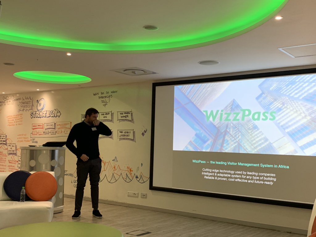 Ulrich Stark from <a href="/WizzPass/">WizzPass</a> sharing their visitor and contractor management solution, including pre-registration, parking, reception, safety induction, etc. Their solution is #flexible ! @DeloitteDIGI_SA #smefund