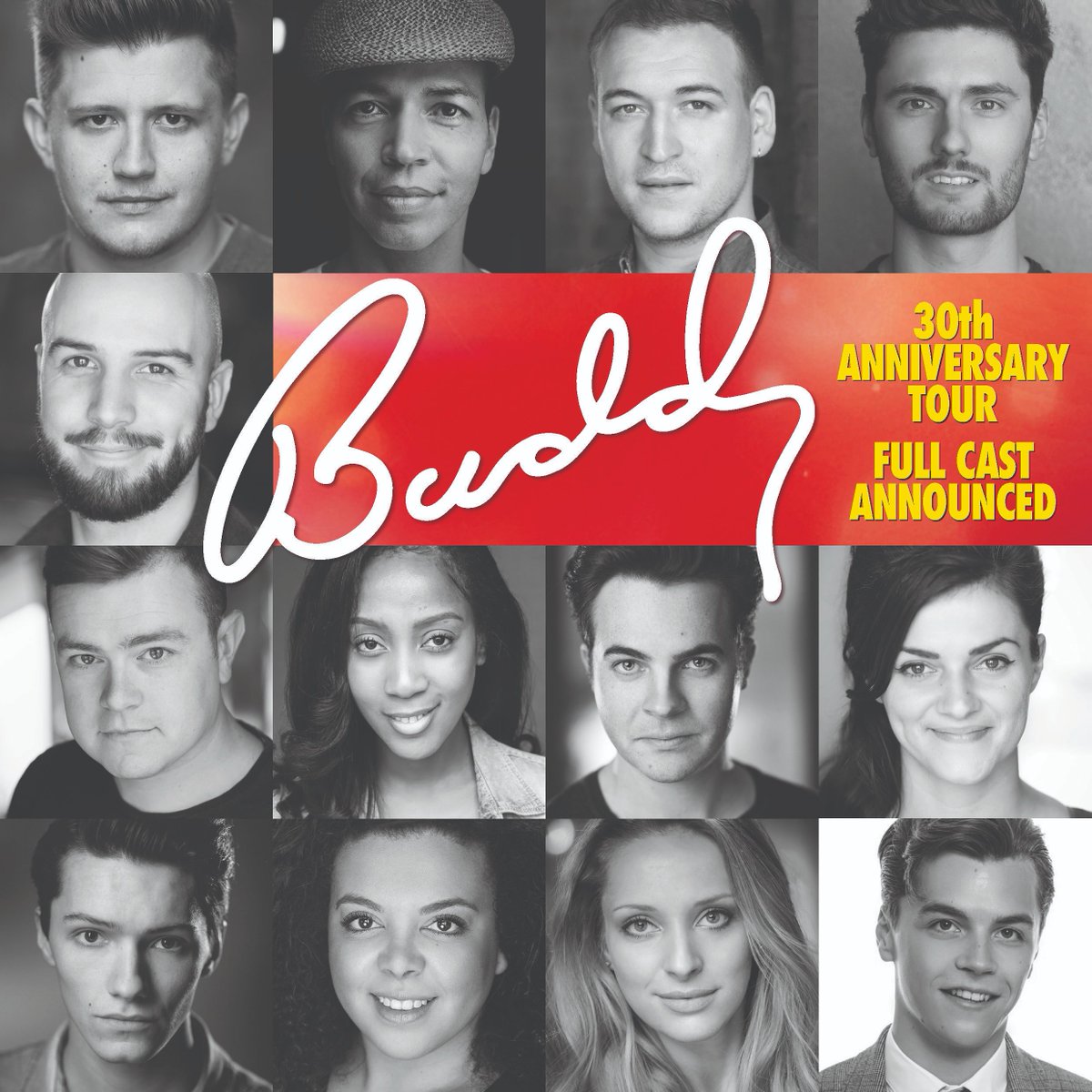 BuddyTheMusical's tweet photo. LADIES AND GENTLEMEN... 🥁

Please say hi to the multi-talented cast of actor-musicians for our 2019/20 30th anniversary tour! We can't wait to hear them play, live on stage, two terrific hours of some of the best rock &amp; roll songs ever written 🎷🎸🎶 ✨🎭
https://t.co/vmtHiROEPY https://t.co/QHeMLMTK2W