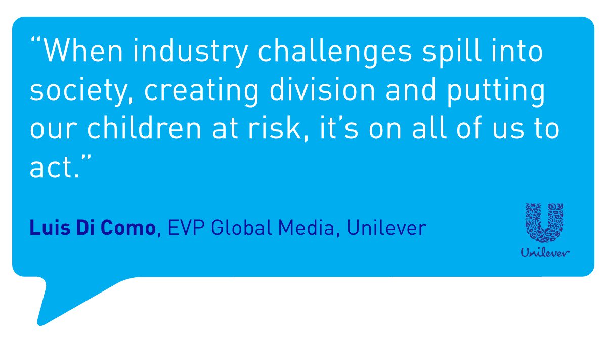 With growing risks to brands and society threatening our global online community, we are proud to lead the Global Alliance for Responsible Media, a collaboration with industry partners to improve digital safety. Learn more here: unilever.com/news/press-rel… #CannesLions