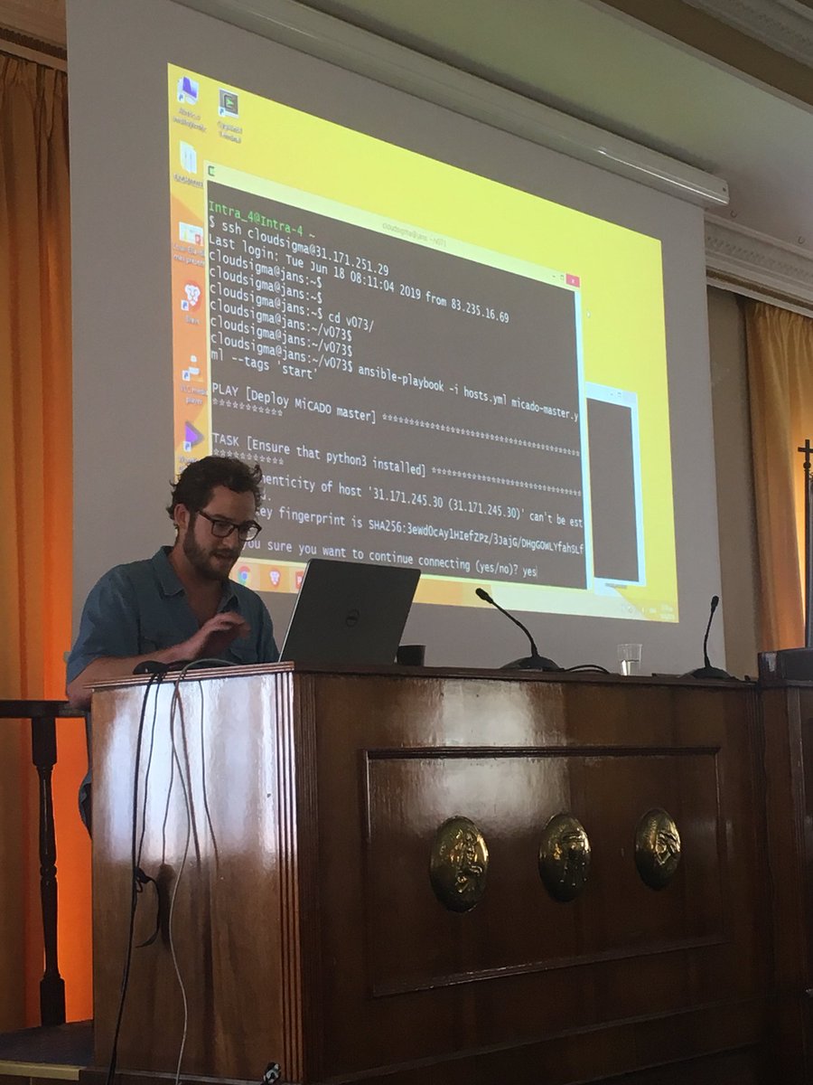 ProjectCOLA's tweet photo. Jay, @UniWestminster, is giving a #MiCADO demo! We are working on brining it online for you! ❤️
#orchestration #Cloud #automation #adt #technology #scaling #kubernetes #database #ondemand #Datacenter #infrastructure #innovation #container #Docker #CPU #H2020 #developedinEU https://t.co/jRbz7Irl3U
