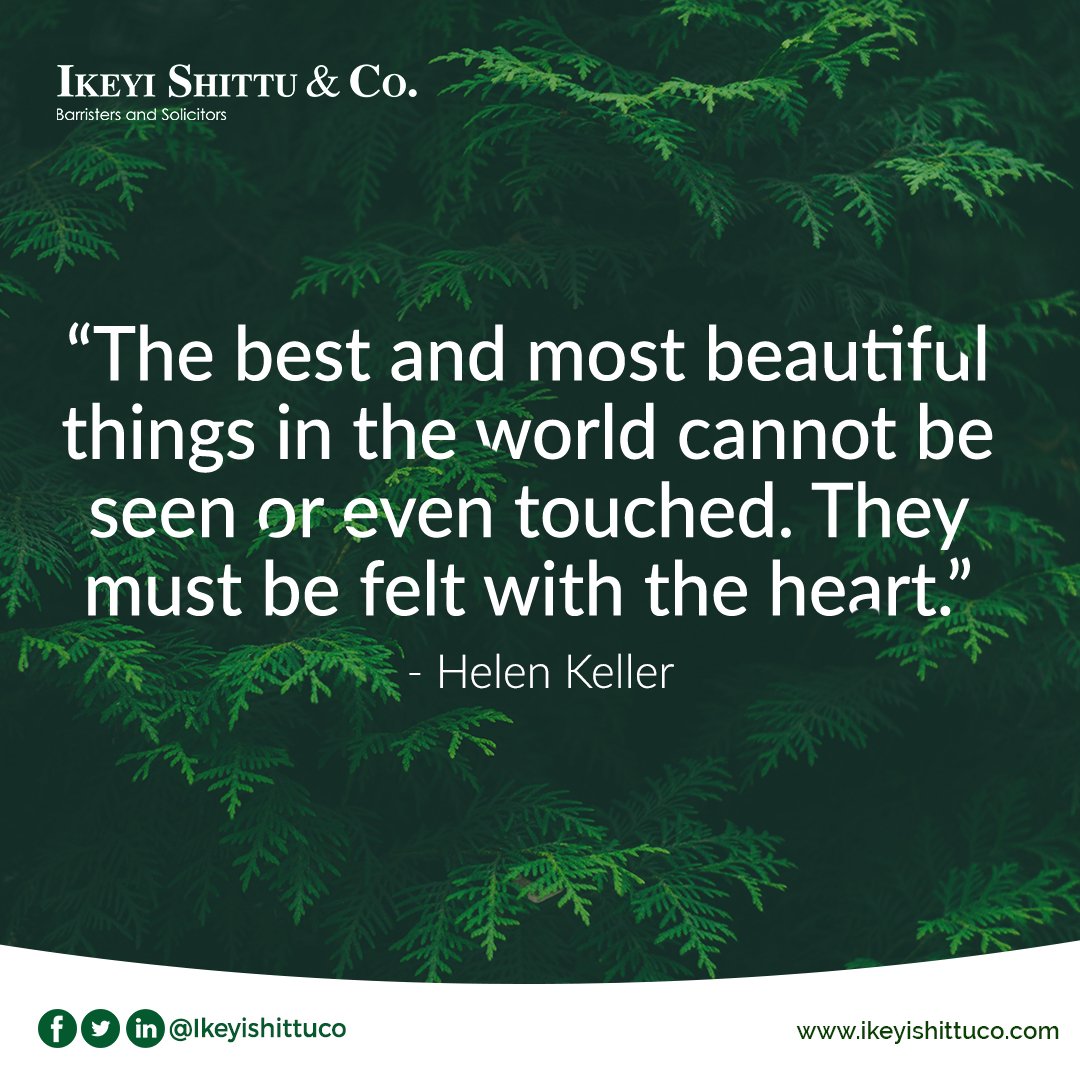 ikeyiShittuco's tweet photo. “The best and most beautiful things in the world cannot be seen or even touched. They must be felt with the heart.”

- Helen Keller

#ikeyishittuco #TuesdayMotivation #TuesdayThoughts https://t.co/2CSVdu0xT9