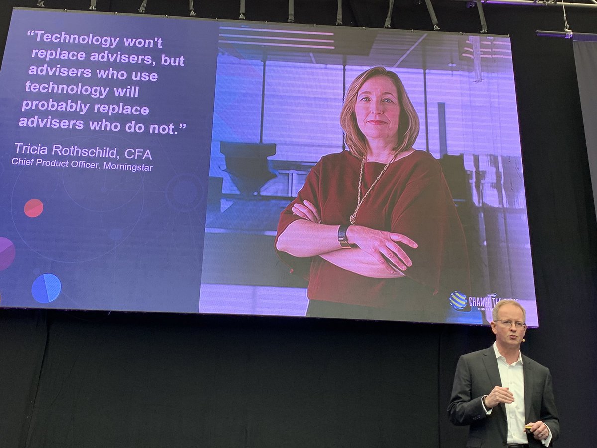 ianmckennaftrc's tweet image. “Technology won’t replace advisers but advisers who use the technology will probably replace those who don’t” @TriciaRothschi1 @NickEatock cites possibly the best quote ever on #AdviserSoftware @ start of @IntellifloLtd #CTG2019 #AdviserTech #Disturbance #WealthTech #FinTech