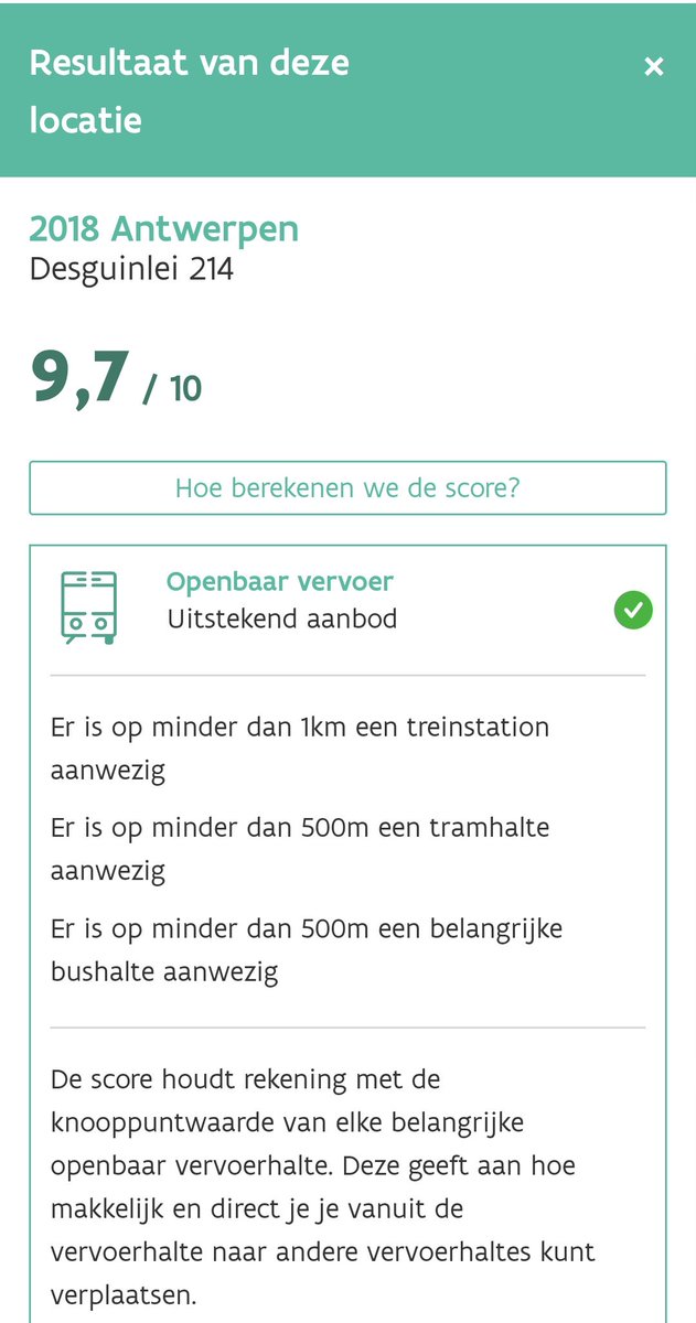 Voor wie twijfelt om met het openbaar vervoer naar het Ingenieurshuis af te zakken: zie hier onze uitstekende #mobiscore! Benieuwd naar de score van jouw woonplaats? Surf naar mobiscore.omgeving.vlaanderen.be