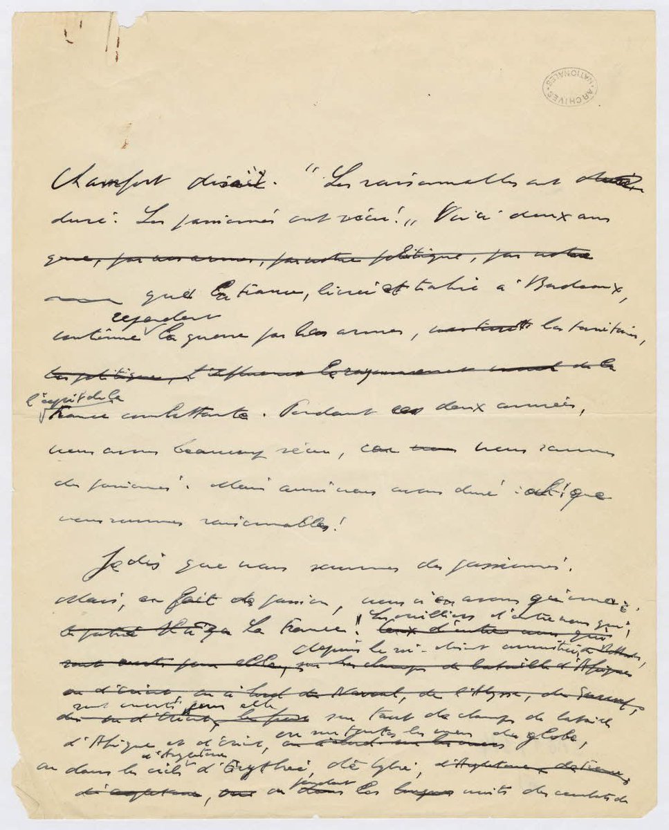 ArchivesnatFr's tweet image. Le #18Juin 1942, le général de #Gaulle fait un discours à l'Albert Hall, à l'occasion du deuxième anniversaire du mouvement de la France libre. Découvrez le manuscrit conservé aux @ArchivesnatFr  #CeJourLa