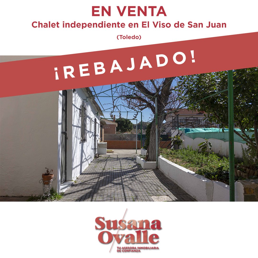 sovallemateo's tweet photo. ¡REBAJADO! #Chalet independiente a la venta en #ElVisodeSanJuan, #Toledo. Vivienda de 2 plantas con cocina, salón-comedor, 4 dorm., 2 baños, almacén y porche + parcela 516m2, #piscina, barbacoa, huerto y cocina exterior con almacenaje. Visitas: 662 038 621 https://t.co/fvPdfIuj51 https://t.co/JJQCsvREZO