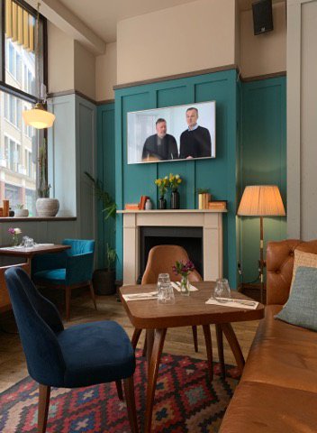 We'e found the perfect cosy spot to work today at the Coppa Club in St Pauls 😍