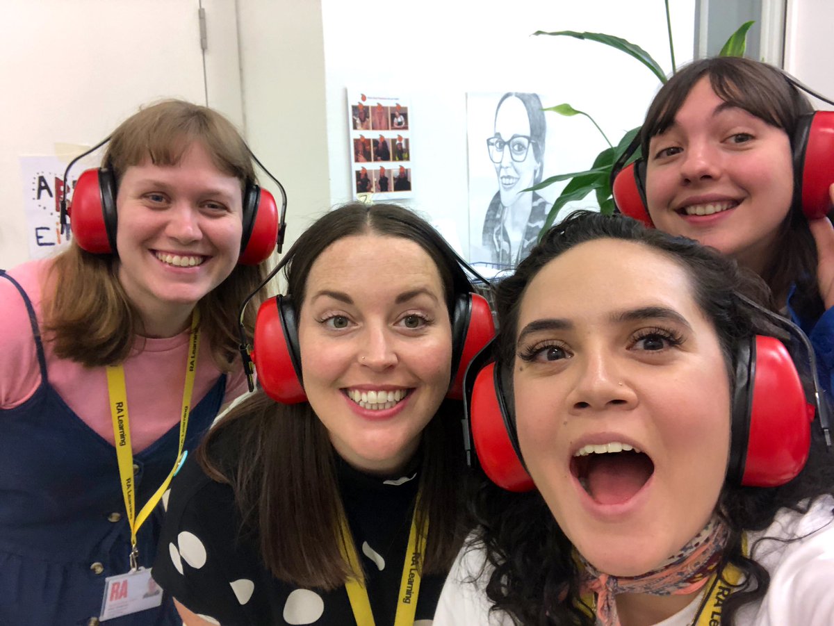 agirlcalledcoop's tweet photo. We now have ear defenders to use during our workshops at @royalacademy! The #RALearning team are also taking advantage of them in the office. 🔊💬💥 https://t.co/dD58lje8ma