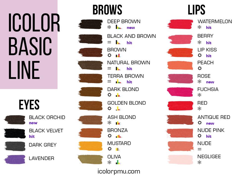 Phibrows Pigment Chart