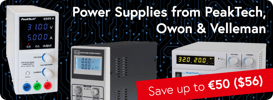 Elektor's tweet image. #Deal of the Week:
Save up to €50 ($56) on power supplies from #Owon, #PeakTech, #Velleman and others! elektor.com/sale/deal-of-t…